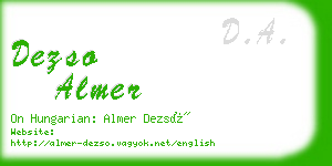 dezso almer business card